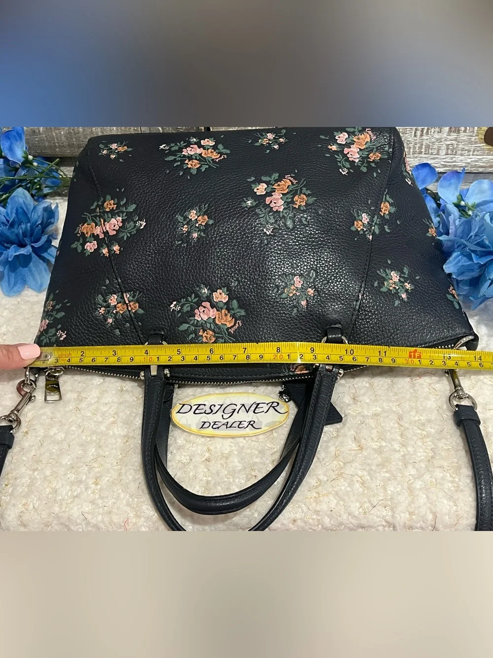 COACH Prairie Satchel Rose Bouquet Midnight Blue 91603